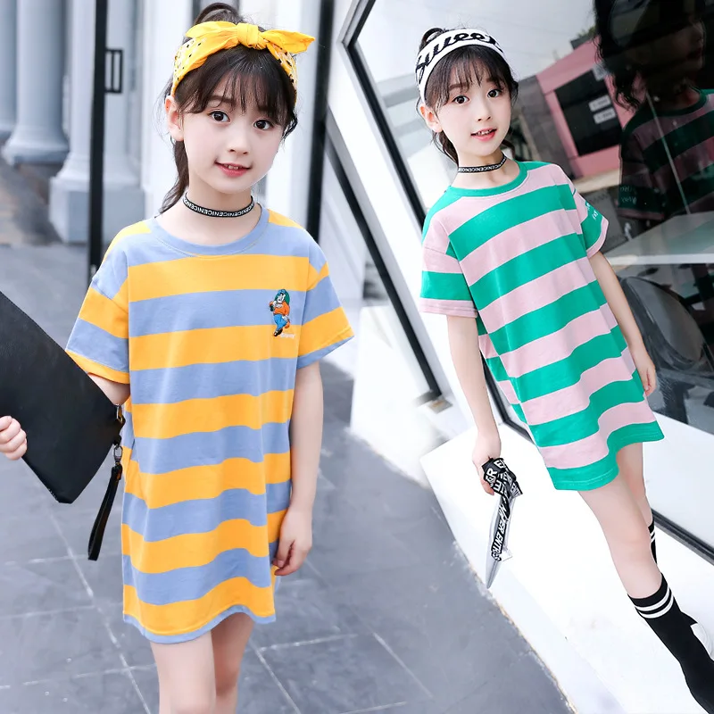 

Girls short-sleeved T-shirt 2021 new summer children's children's t-shirt pullover knitting