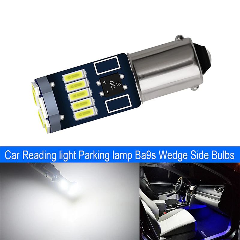 1x BA9S светодиодный s T4W супер яркий 4014 15 SMD автомобильный номерной знак фары авто