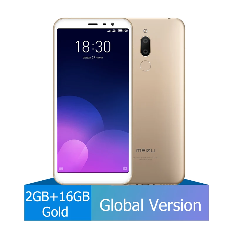 Meizu M6T, 16 ГБ, 32 ГБ, глобальная версия, мобильный телефон MTK6750, четыре ядра, 5,7 дюймов, 1440x720 P, двойная камера заднего вида, аккумулятор 3300 мАч - Цвет: 16G Gold