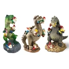 Садовая статуя гнома милый динозавр и карликовых Скульптура смолы гном фигурка животного на открытом воздухе украшения для лужайки Патио Декор