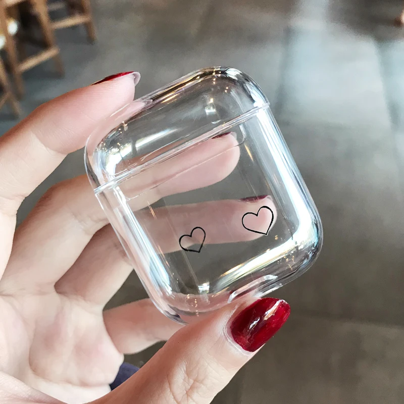 Модный прозрачный жесткий чехол для AirPods, чехол, милый Bluetooth гарнитура, защитный чехол для Airpod, чехол для зарядки s