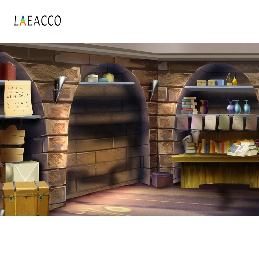 Фоны Laeacco для Хэллоуина Фотофон с изображением старого дома окна дерева книжных