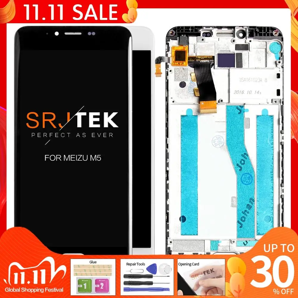 

For Meizu M5 LCD Display Touch Screen Digitizer Assembly M611D M611Y M611A For 5.2 inch MEIZU M5 mini LCD With Frame M611h