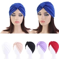 women hair loss hat head scarf turban cap hijab muslim cancer chemo hat cover wrap islamic bonnet pleated skullies beanies cap