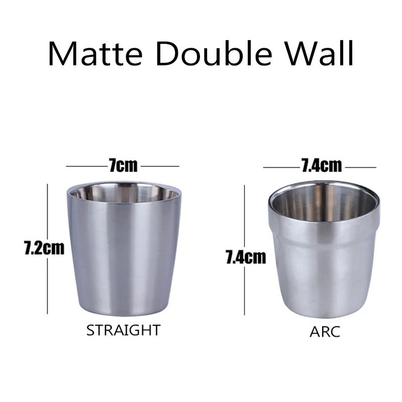 

New Creative Stainless Steel Beer Mug Double Wall Tea Cup Tumbler Drinkware Water Coffee Mugs Arc Straight Matte Home Bar Drinki