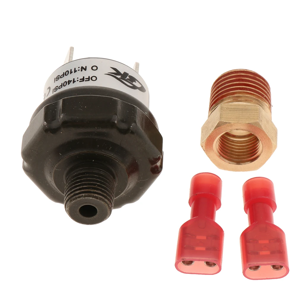 

1/4'' NPT 110-140PSI Air Pressure Control Switch Valve Tank Mount Kit for 12V Air Compressor