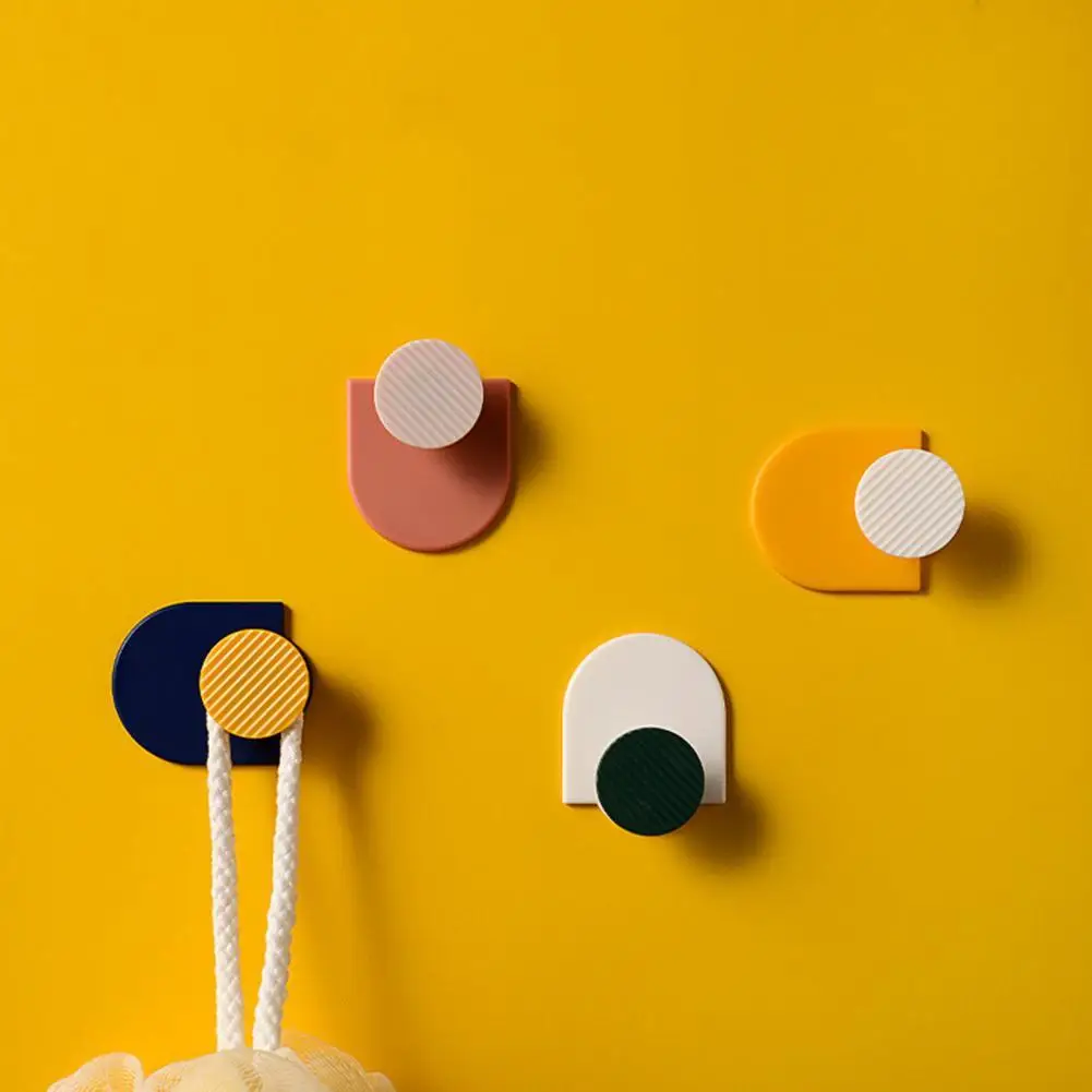 

4Pcs/Set Creative Hanger Hook Color Contrast Save Space Non-trace Multi-use Wall Storage Hooks for Home