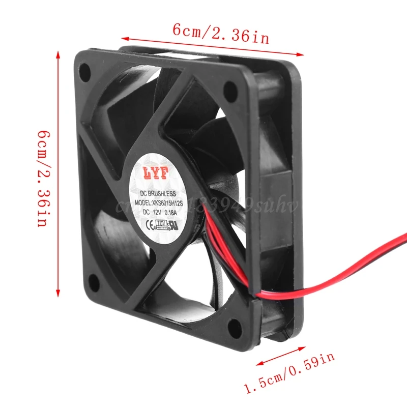 

DC 12V 2-Pin 60x60x15mm PC Computer CPU System Sleeve-Bearing Cooling Fan 6015 - L059 New hot