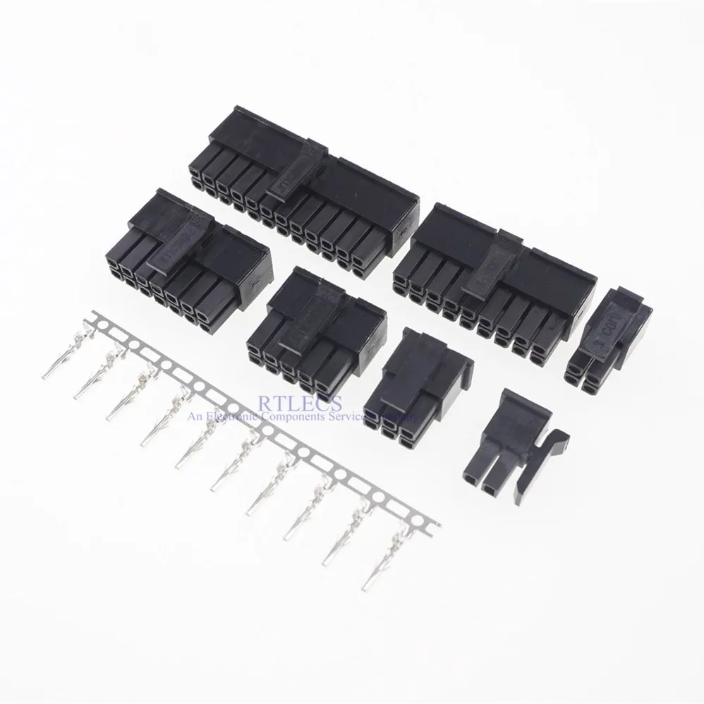 10 комплектов 3 0 мм Micro Fit штепсельная розетка корпус 2 Pin 4 6 8 12 14 16 18 20 22 24 P оболочка +