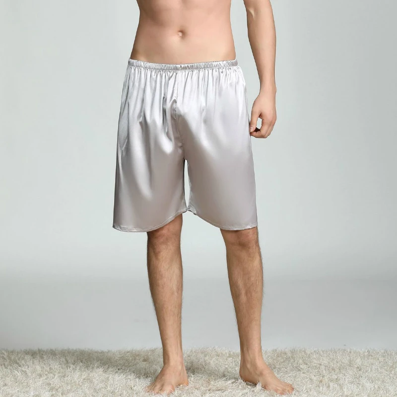 Mens Sleep Bottoms Sexy Men Pajama Shorts Trousers Mens Silk Satin Sleepwear Man Pajama Pants Fashion Comfortable Sleep Bottoms