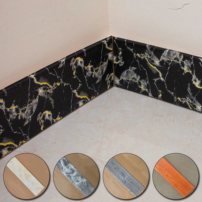 Клейкая самоклеящаяся 3d-полоса на стену ПВХ Плинтус с текстурой древесины