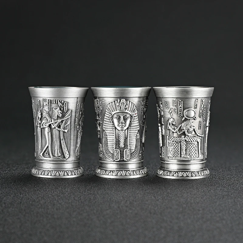 

The Revenant Film Some Style Metal Shot Glass Set Ancient Egypt Myth Cleopatra Rameses Ra Relief B52 Cocktail Wine Glasses Cup