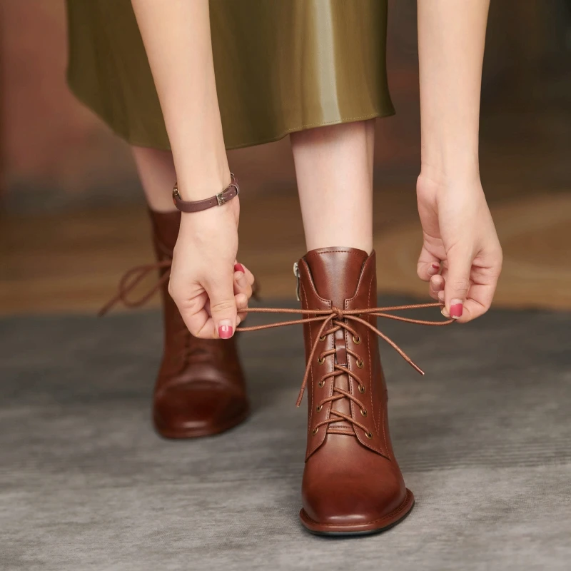 INS/женские ботильоны из натуральной кожи 22 26 см с первым слоем воловьей верхней