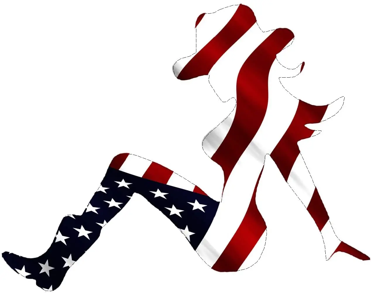 

Rogue River Tactical Decal Sticker Sexy Woman Cowgirl Country Cow Girl Silhouette American Flag USA Patriotic Car Sticker Decor