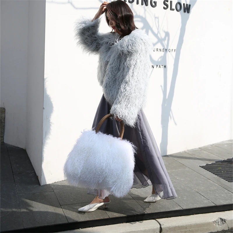 IANLAN женские сумки из натурального монгольского овечьего меха повседневные