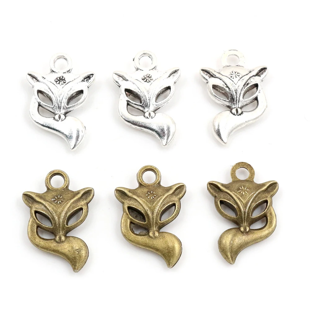 

20x14mm 10pcs Antique Silver Plated Bronze Colors Plated Fox Handmade Charms Pendant:DIY for bracelet necklace