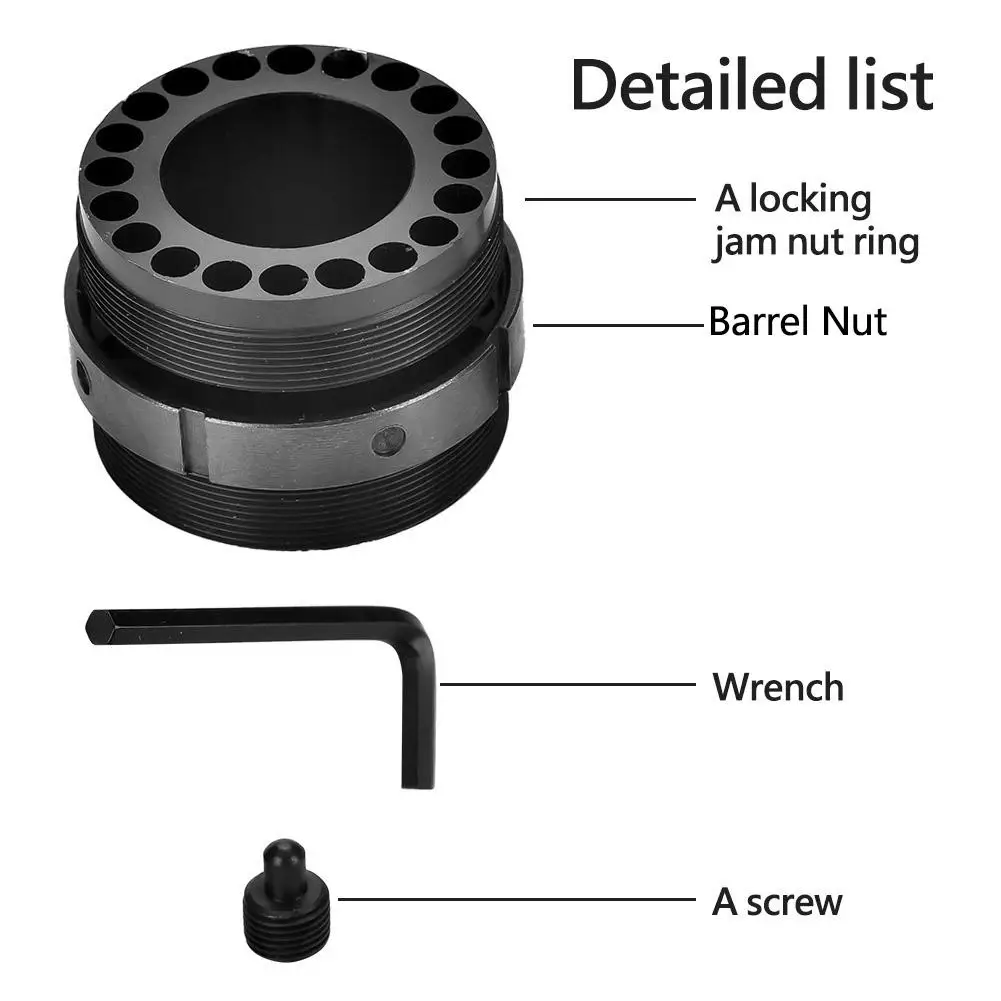 

Magorui Standard Barrel Nut with Steel Jam Nut Ring for Free Float Quad Rail Handguard .223/5.56 Tactical Hunting Accessories