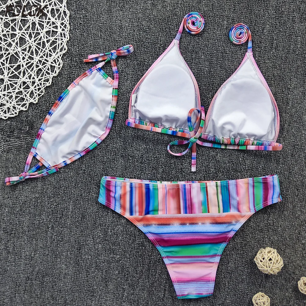 2020 новый дизайн радужного бикини женский купальник с маской сексуальный