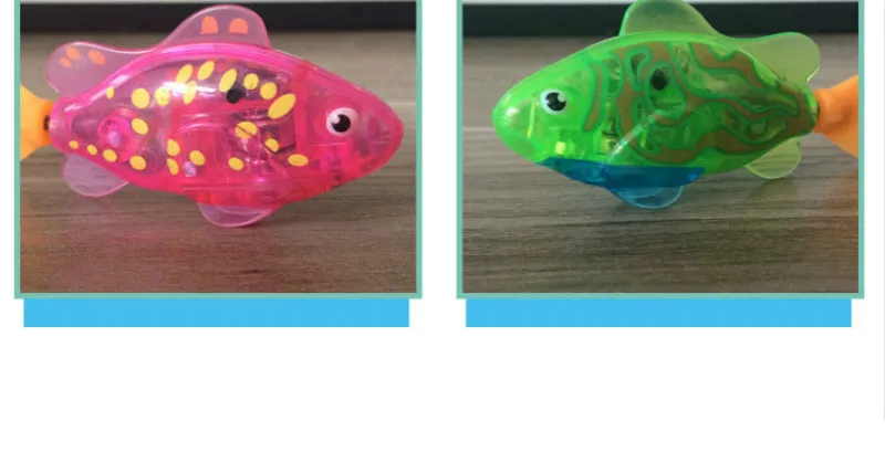 8 шт./лот, светодиодный фонарик для плавания ming Fish, электронная игрушка для детей, робот, игрушка для купания, подарки для детей