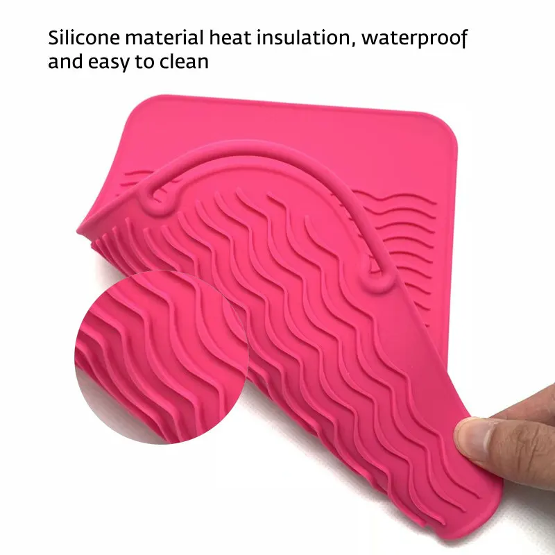 

Silicone Heat Resistant Mat Pouch for Curling Iron Hair Straightener Multifunction Silicone Mat For Flat Iron Hair Styling Tool