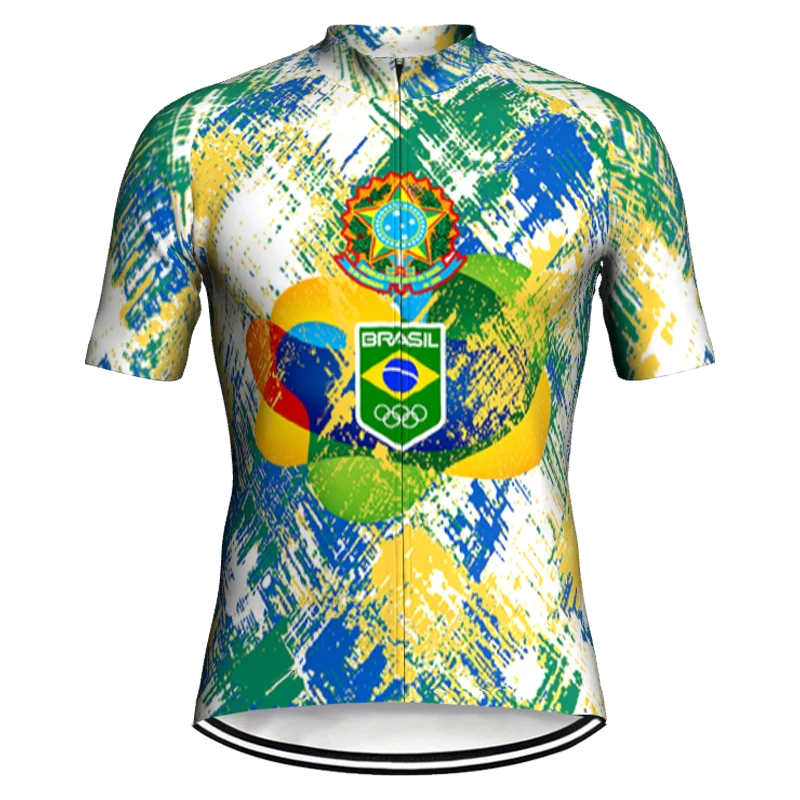 

Brazil New Jersey Top Cycling Jacket FOR Wear Pro Team Race Breathable Short MTB Shirt Motocross Ride Road Sport bib Clothing