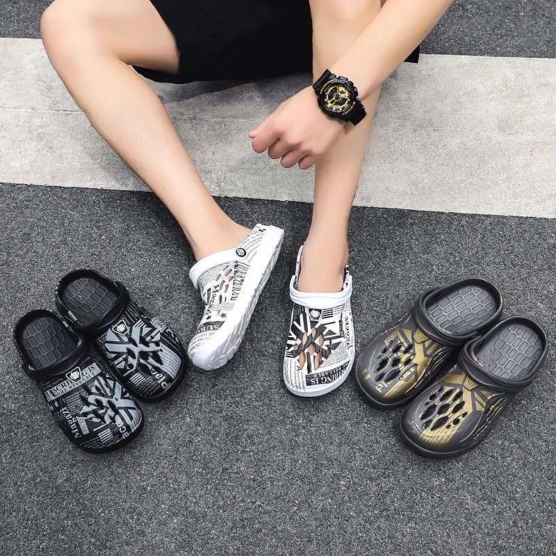 Удобные мужские садовые сабо дышащие сандалии из ЭВА повседневная обувь для