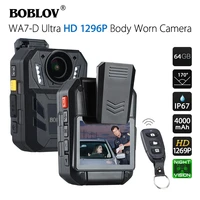boblov wa7 d 64gb ambarella a7 32mp hd 1296p wearable body camera security video recorder 4000mah battery with remote control
