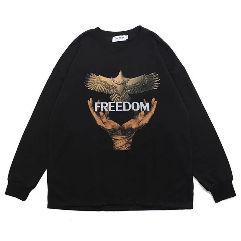 

Новинка 2021, корейский стиль, Одежда большого размера с длинными рукавами в стиле Харадзюку, пальто, свитшот, женская блузка, топ с принтом