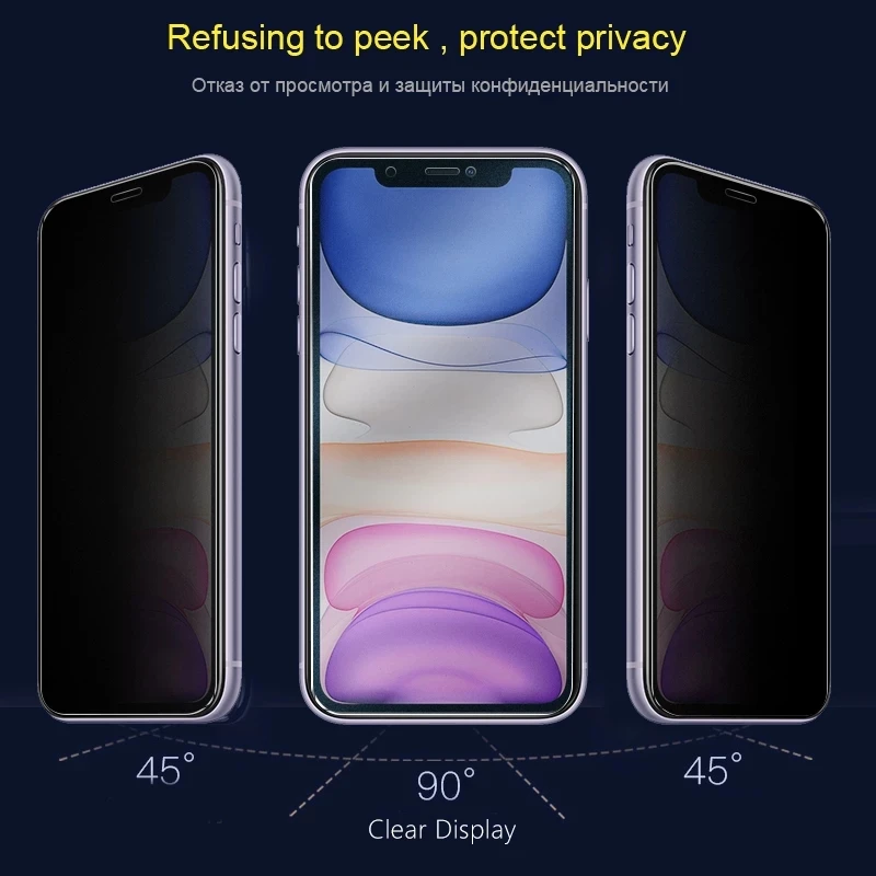

For IPhone 13 12 11 Pro Max 13Pro 12Pro X XS XR XSMAX Tempered Glass Screen Protectors Matte Privacy Anti Spy Full Protector