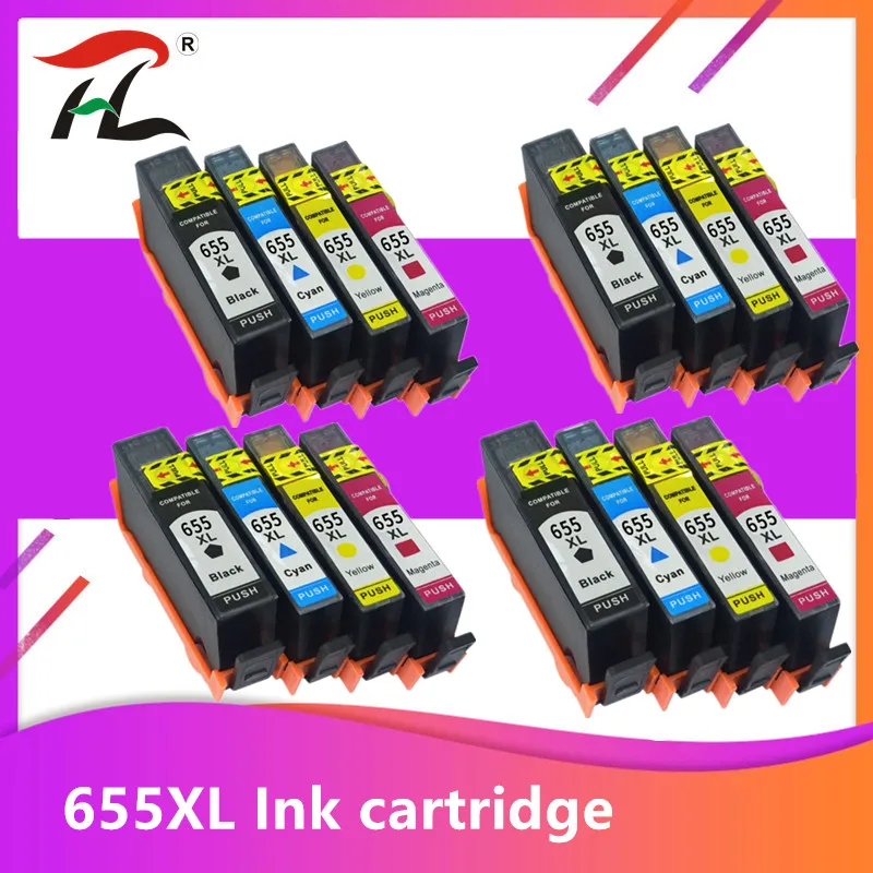 

16PCS Compatible HP 655 HP655 C M Y BK Ink Cartridge with chip For HP Deskjet 3525 4615 4625 5525 6520 6525 6625