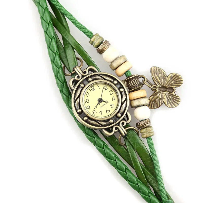 Женские наручные часы в стиле ретро браслет из искусственной кожи с подвеской