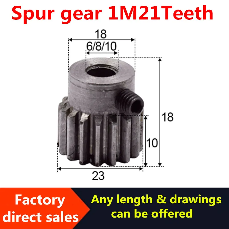 1pcs M1 21teeth modulus gear 6/7/8/10mm reduction gears modulus gear DIY Micro Motor Transmission Parts Gear Box Mating Parts