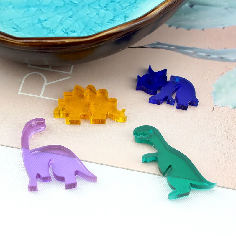 10 шт. акриловые серьги капли с изображением динозавра для женщин милый кулон