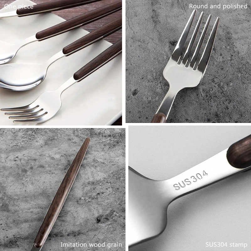 6 шт./компл. европейские столовые приборы набор столовых приборов из нержавеющей