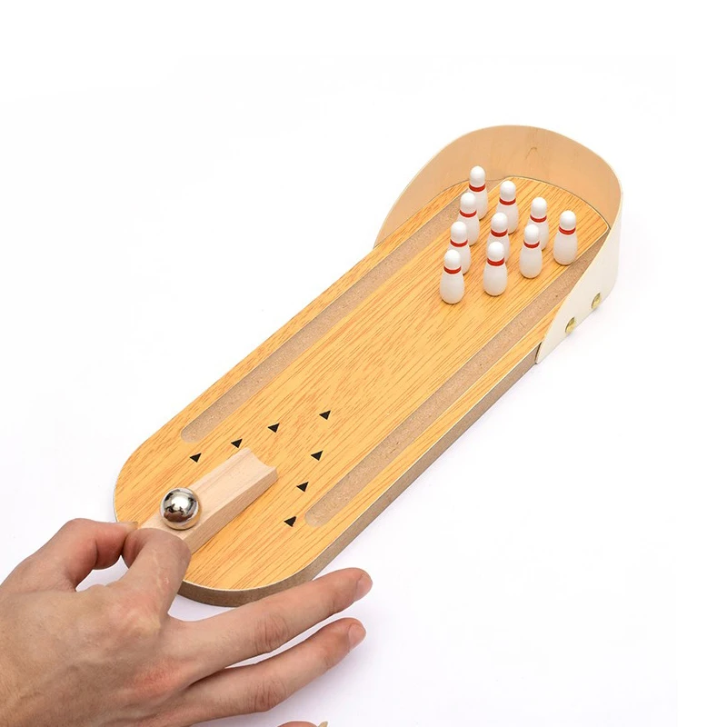 

Desktop Bowling Ball Toys Wooden Board Games For Children Aldult Jeux De Société Famille Home Entertainment