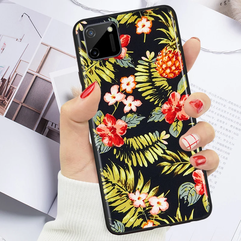 

Flower leaves for OPPO Realme V15 X5 X3 X50 X7 X2 C17 C11 C3 C2 7 7i 6 6S 6i 5 3 2 Pro Soft Black Phone Case