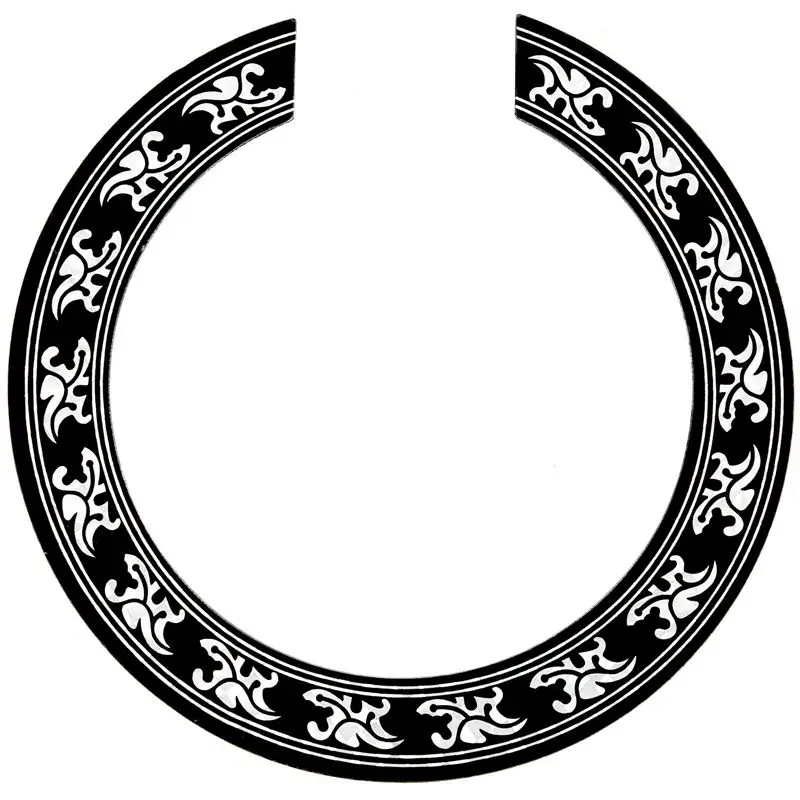 

Sound hole Rose Decal Sticker for Acoustic Classical Guitar Parts Black+Silver