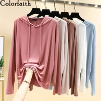 colorfaith new 2021 spring autumn women sweatshirts pullovers 9 colors oversized fashionable hooded korean jumper tops ss0308ab