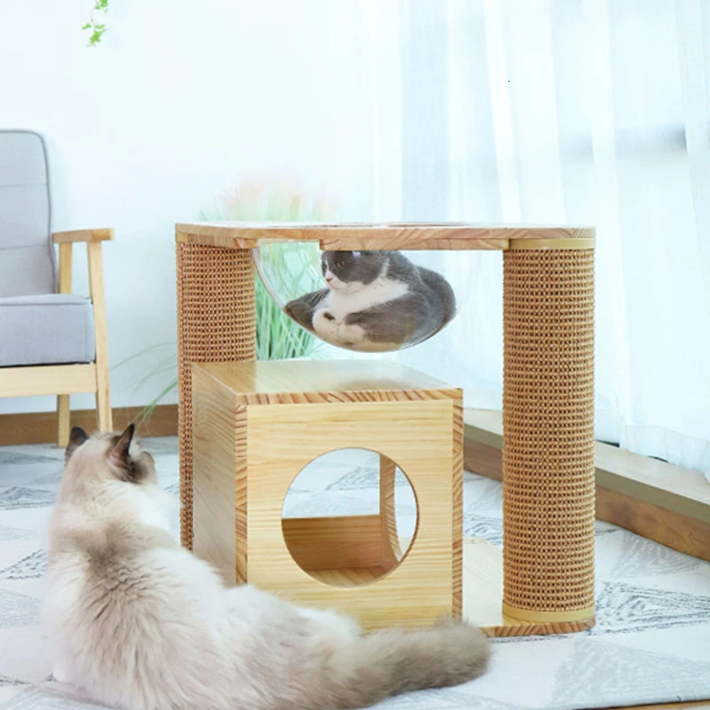 RFWCAK домик для кошек твердый дом рама скалолазания с космическим гнездом