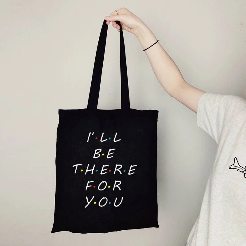 

Friends Canvas Bag Letter Reusable Shopping Bag Girlfriends Cute Bag Friends Pures and Bags Woman Custom Bags with Logo