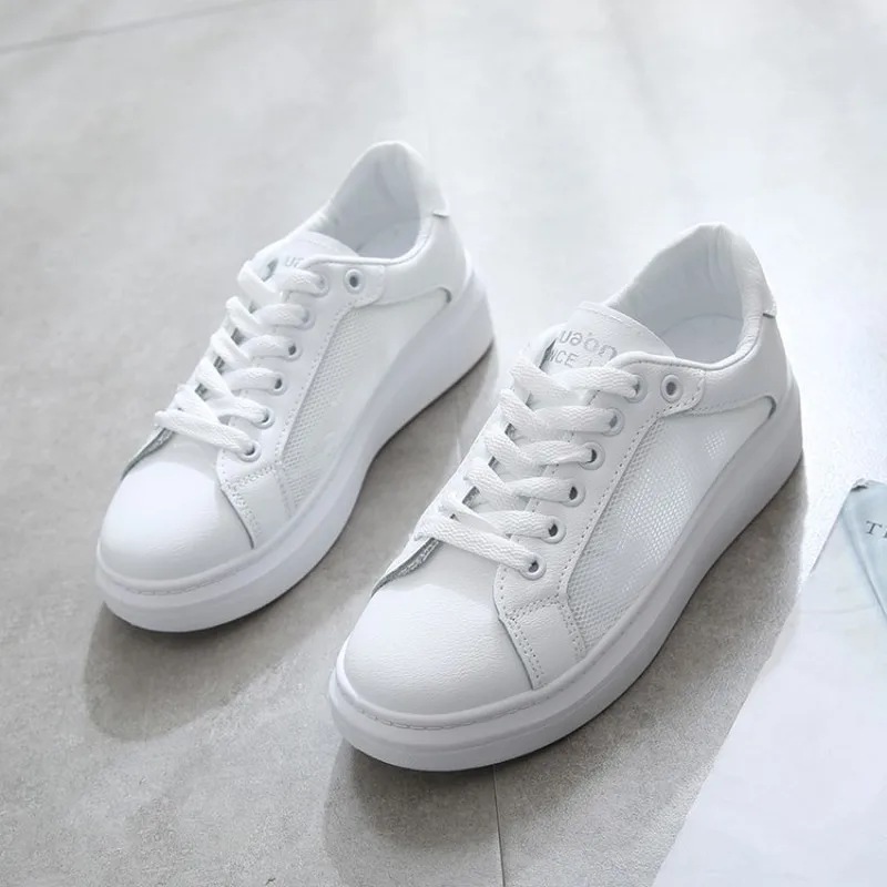 Белые женские кроссовки модные студенческие повседневные Эспадрильи на