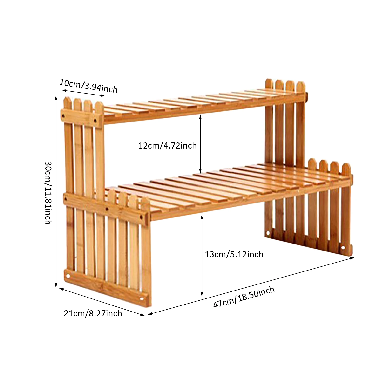 

Office Desktop Succulent Flower Shelf Living Room Solid Bamboo Plant Shelf Durable Railing Multi-layer Flower Rack Holder Stand