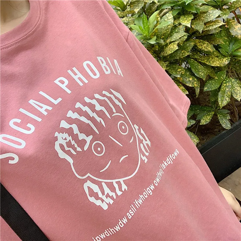 

Women Loose T shirt Harajuku Letter Printted T Shirts Female Summer Casual Short-Sleeve Round Neck Short Tops