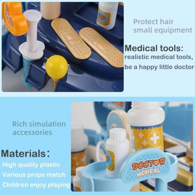 

Kids Pretend Play Set Portable Accessories Suitcase Pack Storage Box Toys Kit Role Play Game Toys for Kids