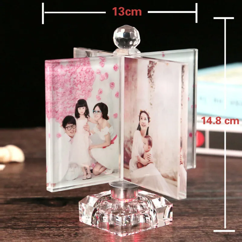 2 Customized Rotating Windmill Photo Frame Exquisite Crystal Wedding Glowing Frame for Diamond Painting Picture Car Decor Gift New - Цвет: 2