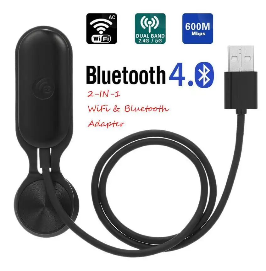 Бесплатный драйвер беспроводной USB Wifi адаптер 600 Мбит/с 2,4G 5G PC Wi-Fi+ Bluetooth 4,2 адаптер Lan Wifi Приемник ключ