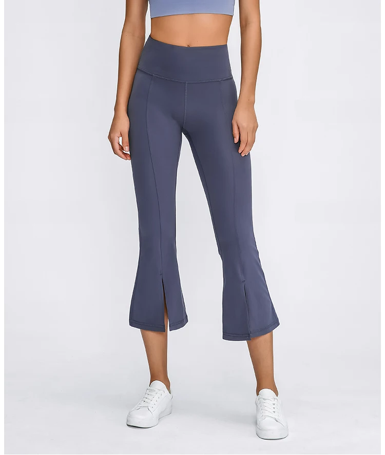 

LOTRAVEL New Trumpet Wide-Leg Yoga Pants Double-Sided Brushed Stretch Elastic Slim Dance Fashion Designer Cropped Trousers Pant