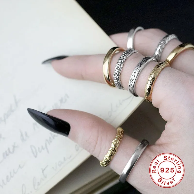 

BOAKO Ins Flowers Rings For Women Girls 925 Silver Ring 2020 Trend Anillos Mujer Fine Jewelry Paired Rings Wholesale #11.11