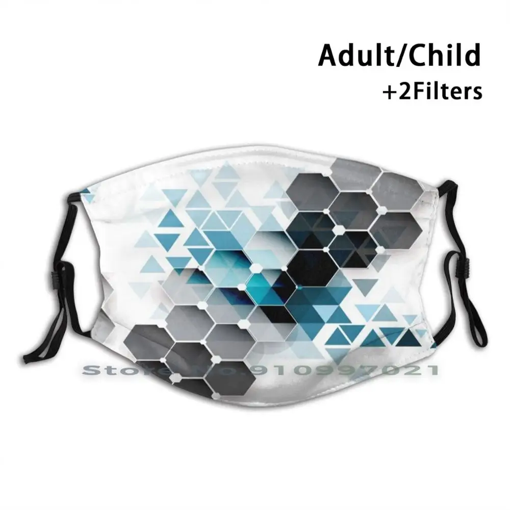 Хорошая шестиугольный узор печать многоразовая маска Pm2.5 фильтр Мода лицевая для