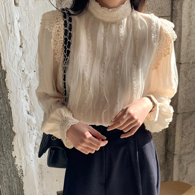 

RUGOD/2021 Весенняя простая однотонная Базовая рубашка на шнуровке Элегантная Модная универсальная рубашка 2021 Весенняя рубашка